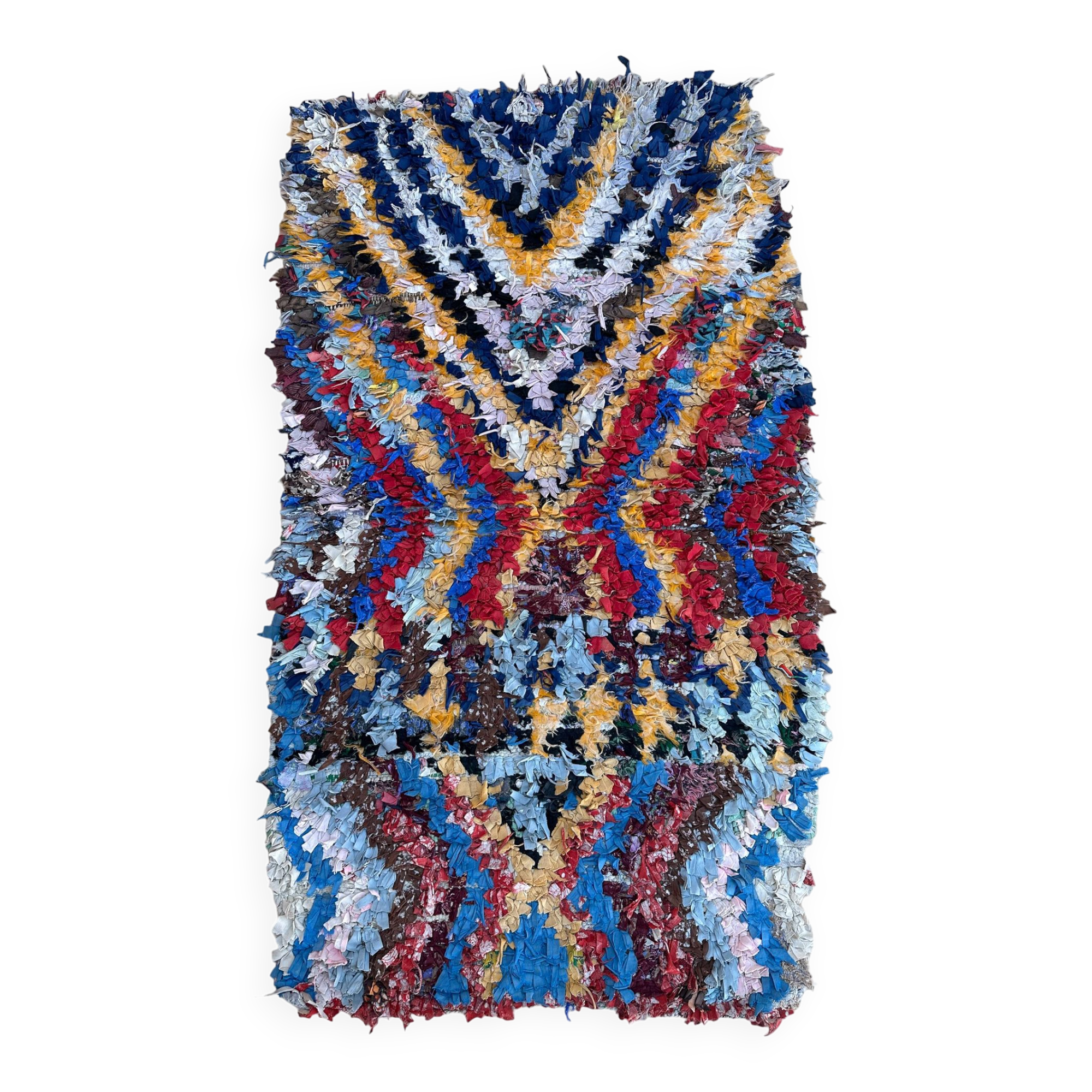 Colorful Boucherouite Moroccan rug - 88 x 158 cm