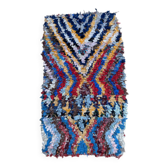 Colorful Boucherouite Moroccan rug - 88 x 158 cm