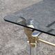 Table basse double plateau en verre et miroir vintage