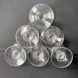 6 grands verres en cristal taillé XIXème