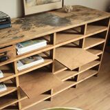 Meuble de métier à casiers vintage en bois