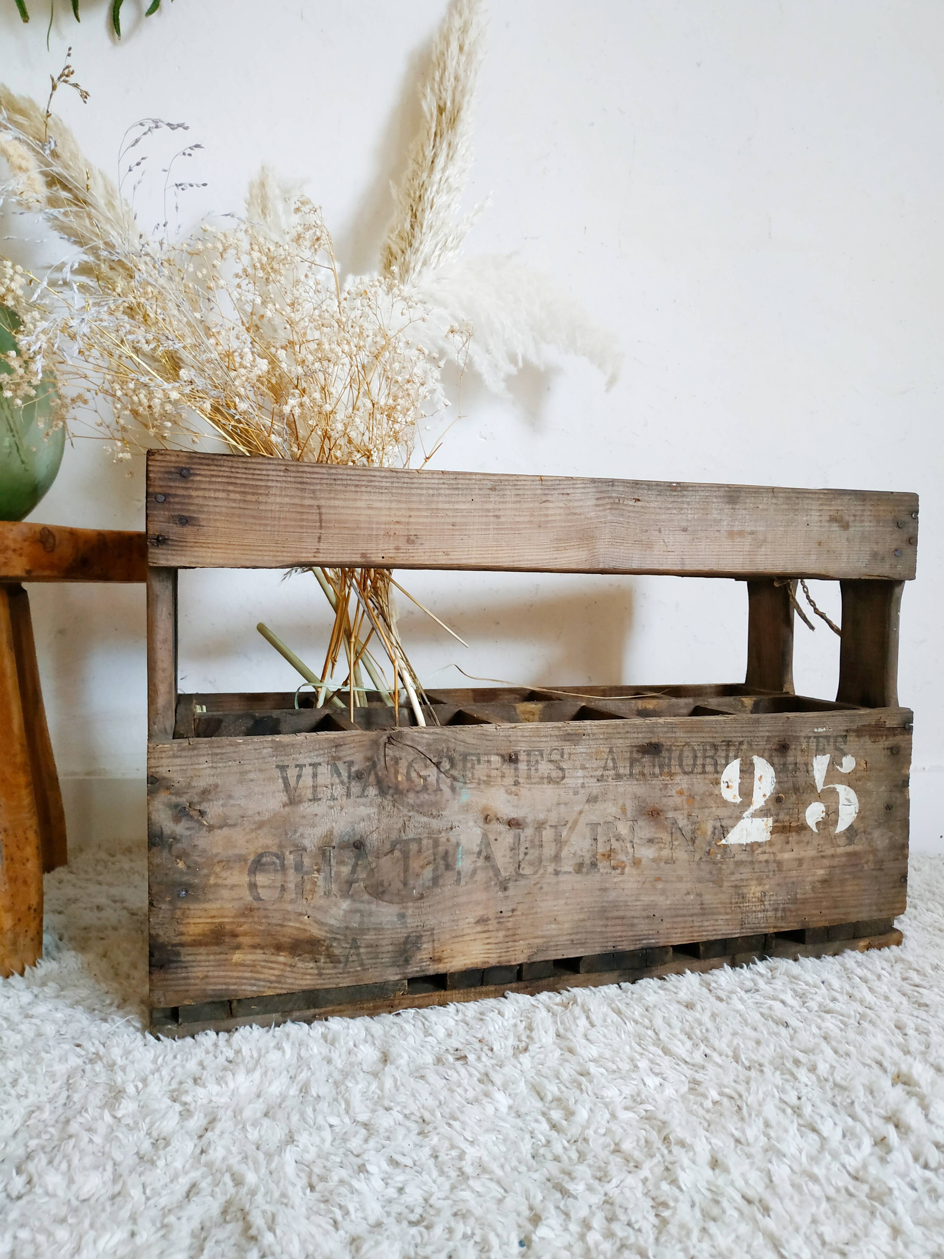 Old wooden bin or bottle holder