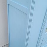 Parisian Art Deco armoire with beveled mirror and painted decoration