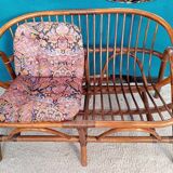 80s rattan bench