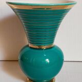 Art-deco vase in green and gold slip