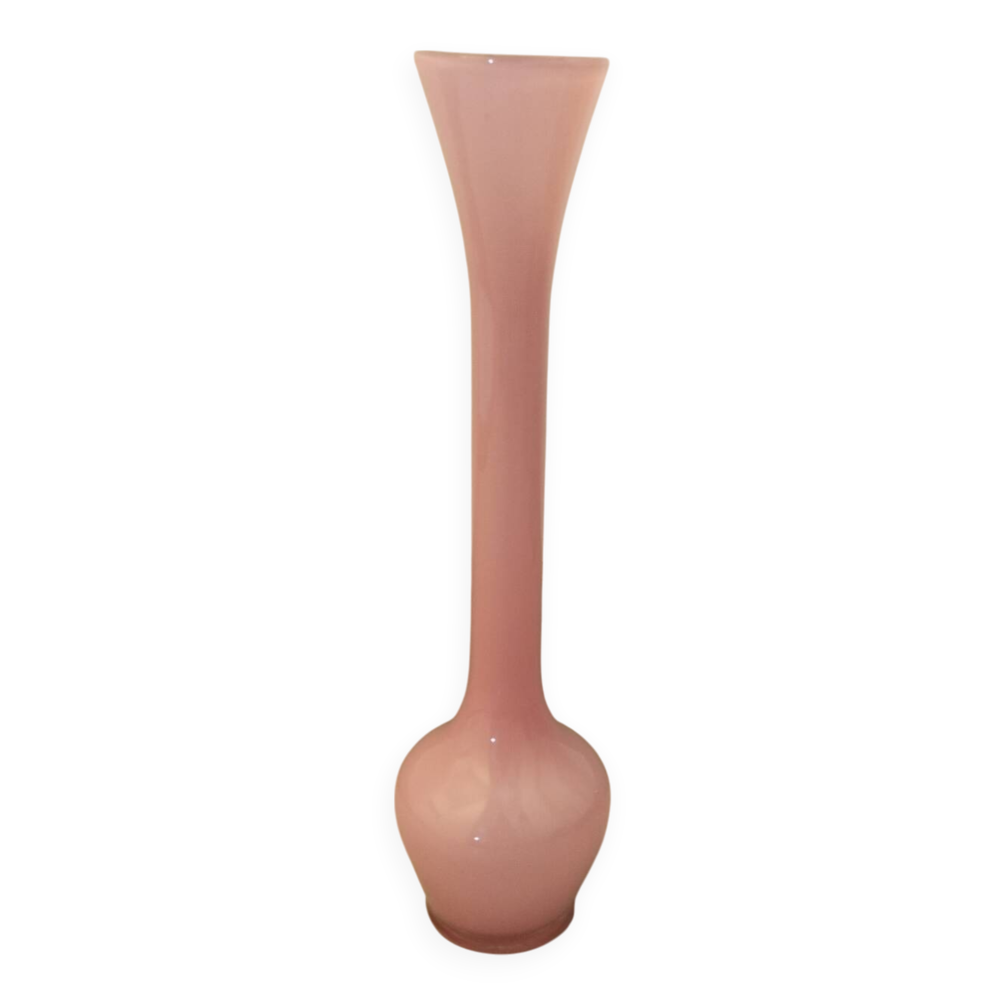 Soliflore vase opaline rose vintage