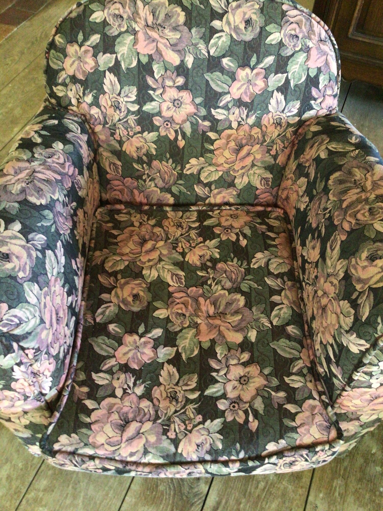 Pair of armchair club tapestry art deco