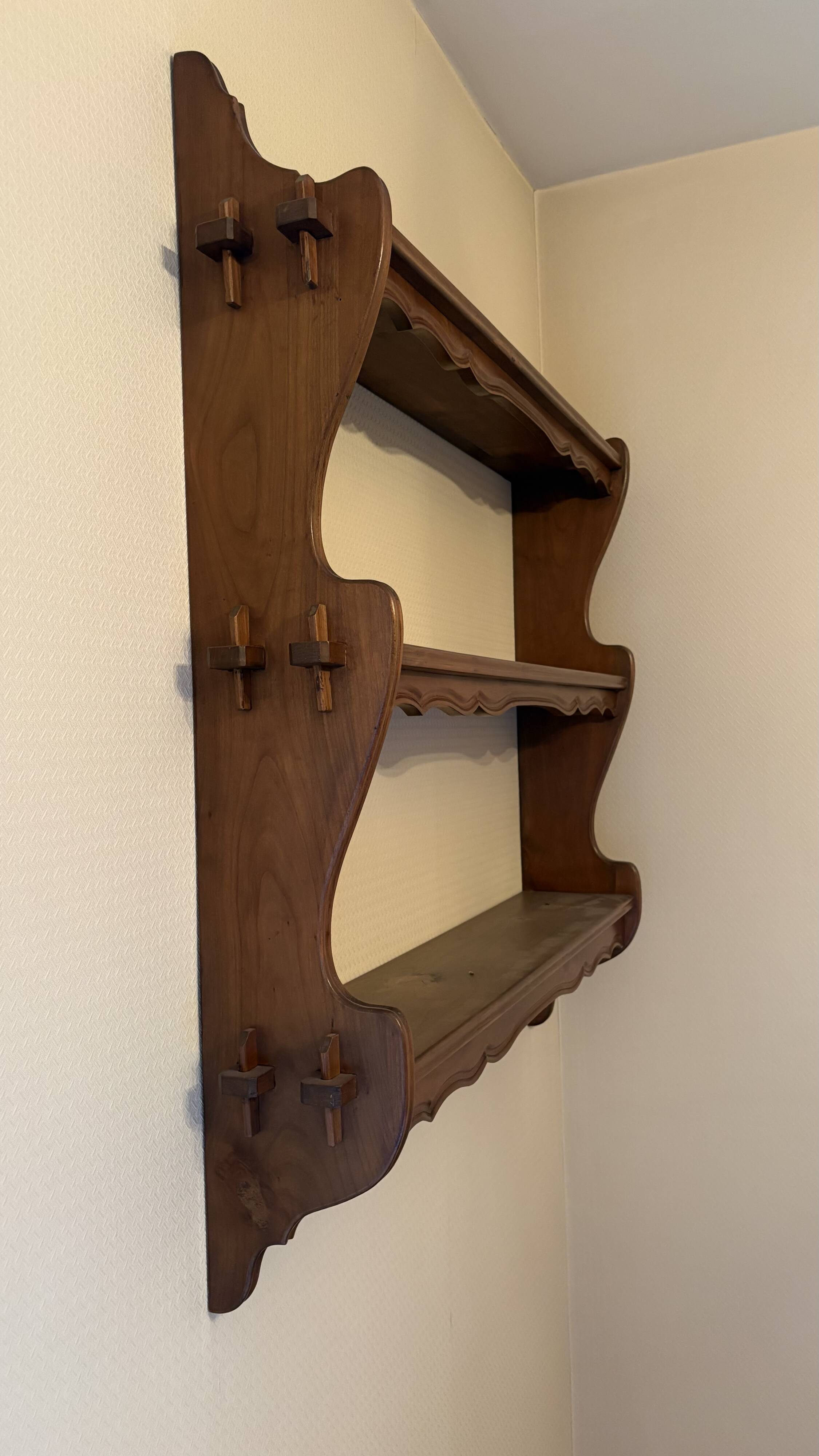 Wooden wall shelf