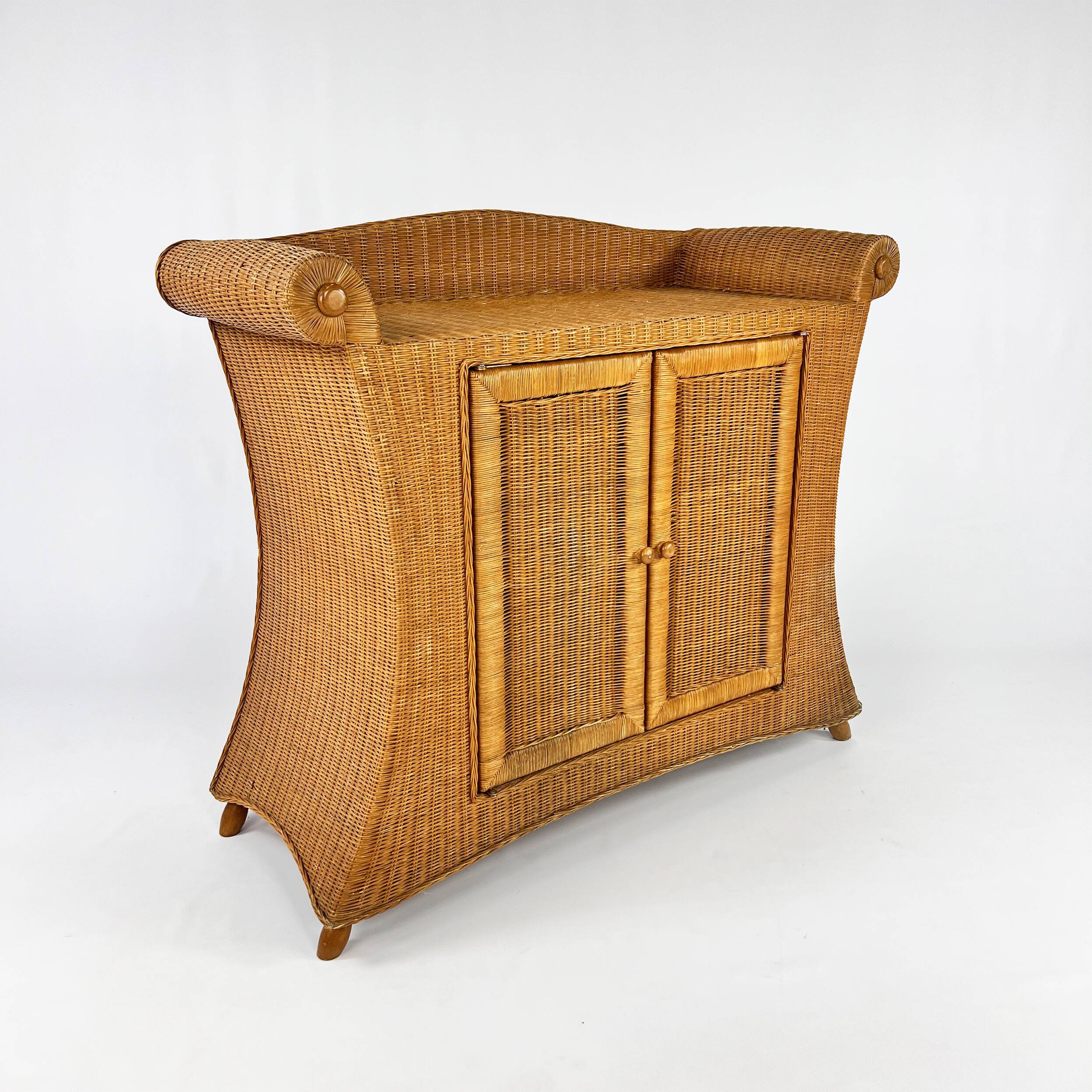 Mid-century wicker dresser, France, 1960s