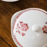 Burgundy floral soup tureen "Cedar"