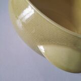 Salins Miramar lemon yellow dish – textured earthenware, 1950s–60s