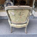 Pair of Louis XV style lacquered wood armchairs