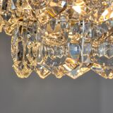 Golden Kinkeldey chandelier, cut glass, 3 levels, Germany, 1970