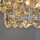 Lustre Kinkeldey doré, verre taillé, 3 niveaux, Allemagne, 1970