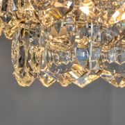 Golden Kinkeldey chandelier, cut glass, 3 levels, Germany, 1970