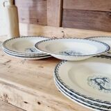 12 Luneville K&G soup plates letter F
