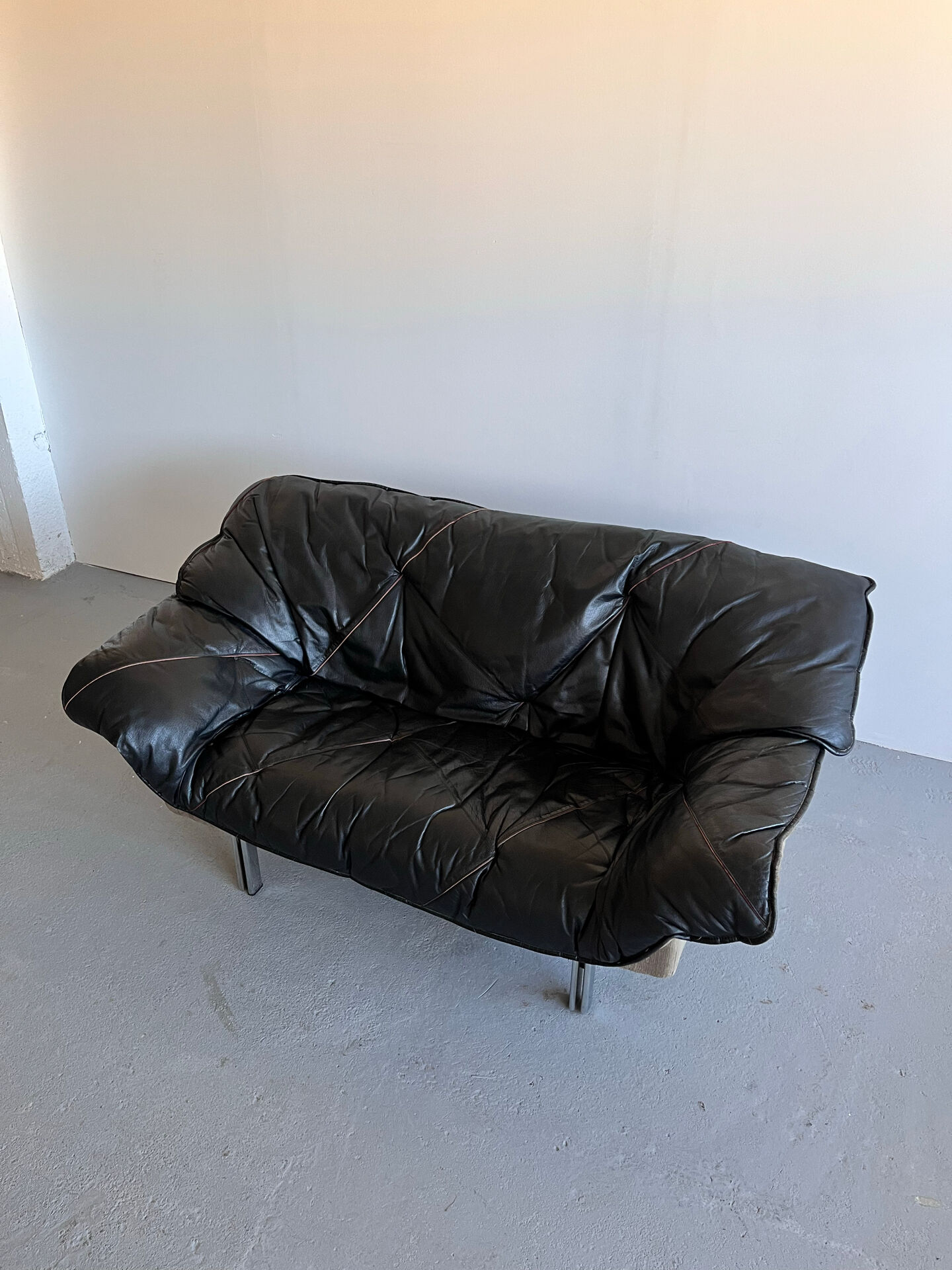 Canapé en cuir par Ulferts Suède, années 1970, milieu du siècle.