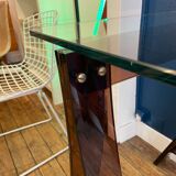 Smoked plexiglass and glass desk