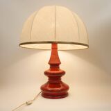 Large vintage red ceramic lamp