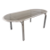 Vintage oval dining table in smoked glass and chrome metal, Space Age style.