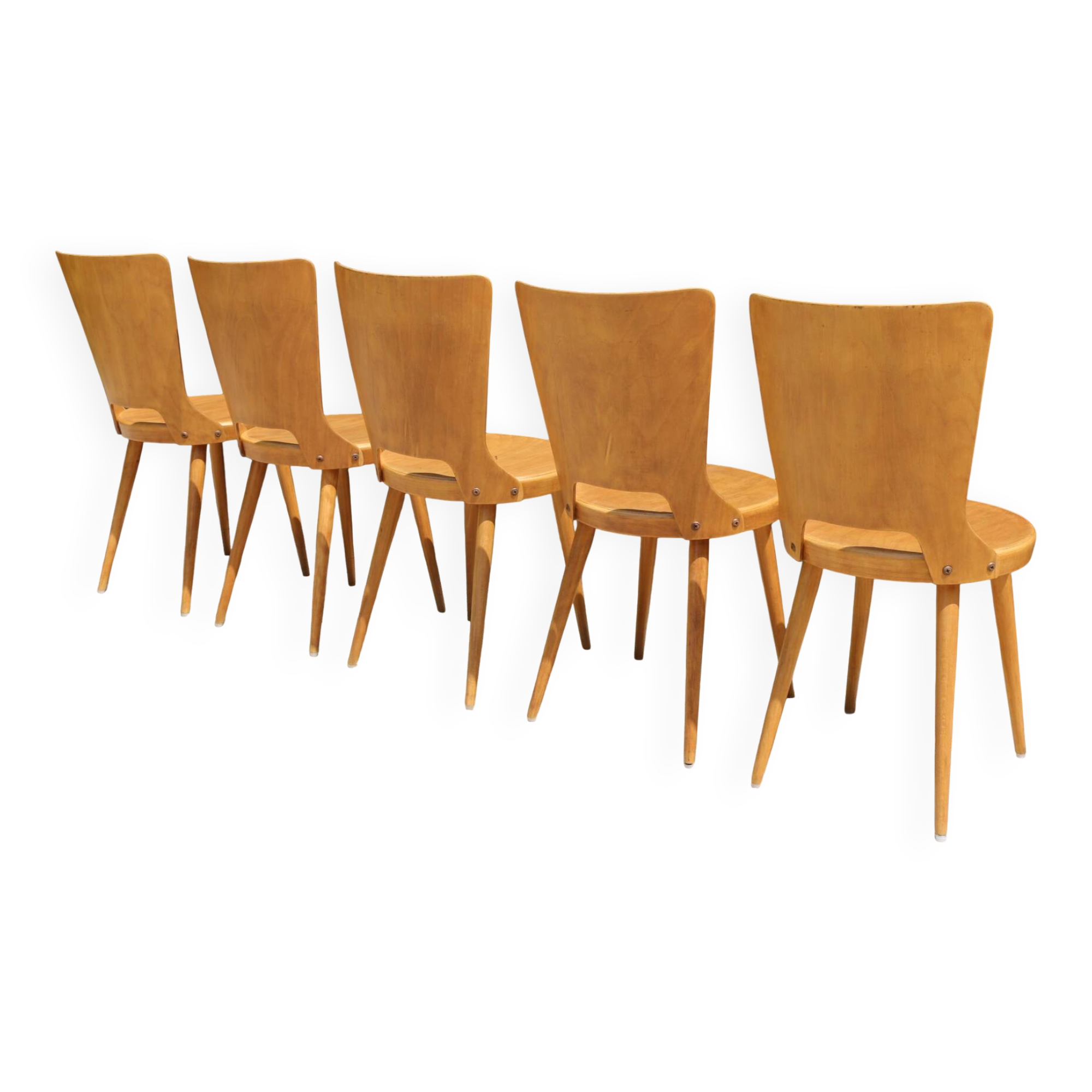 5 chaises baumann « dove »