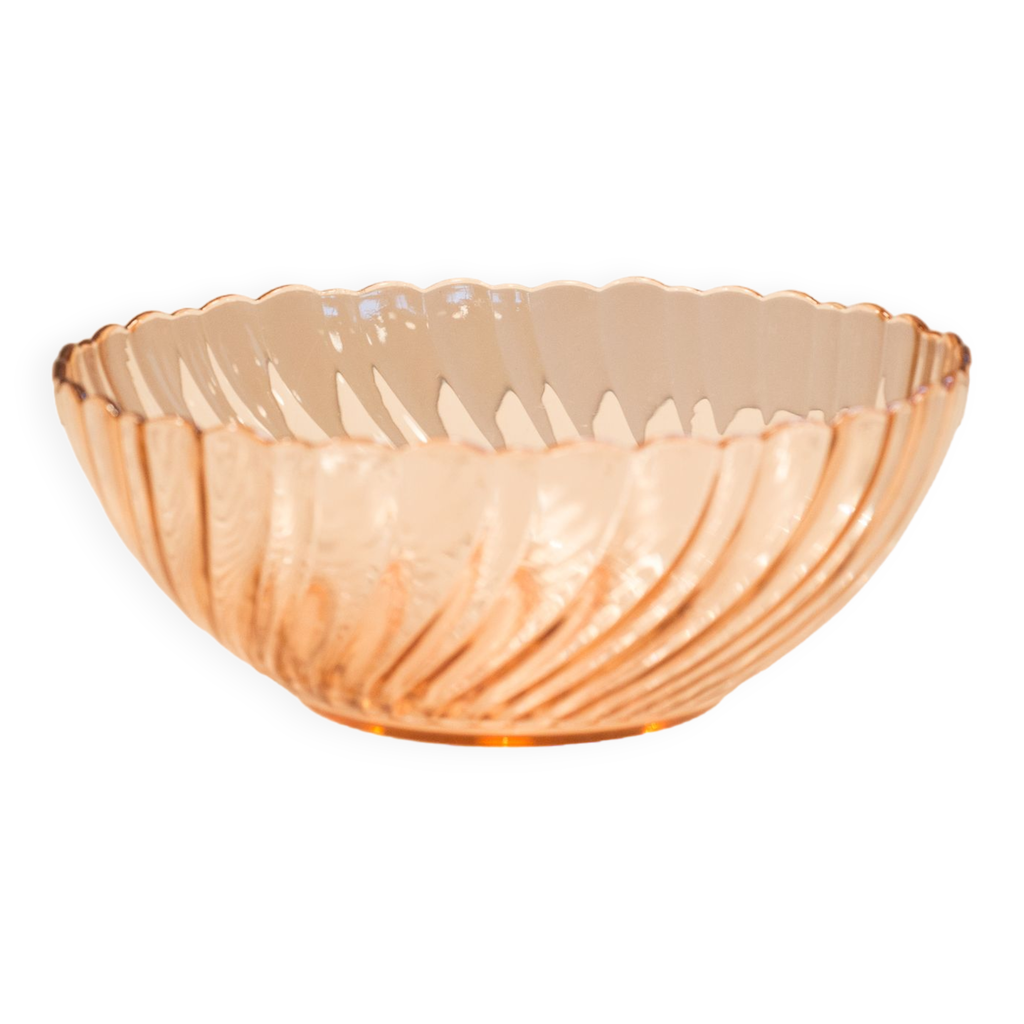 Pink glass salad bowl pink rosaline