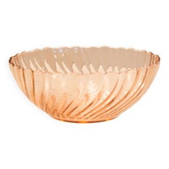 Pink glass salad bowl pink rosaline
