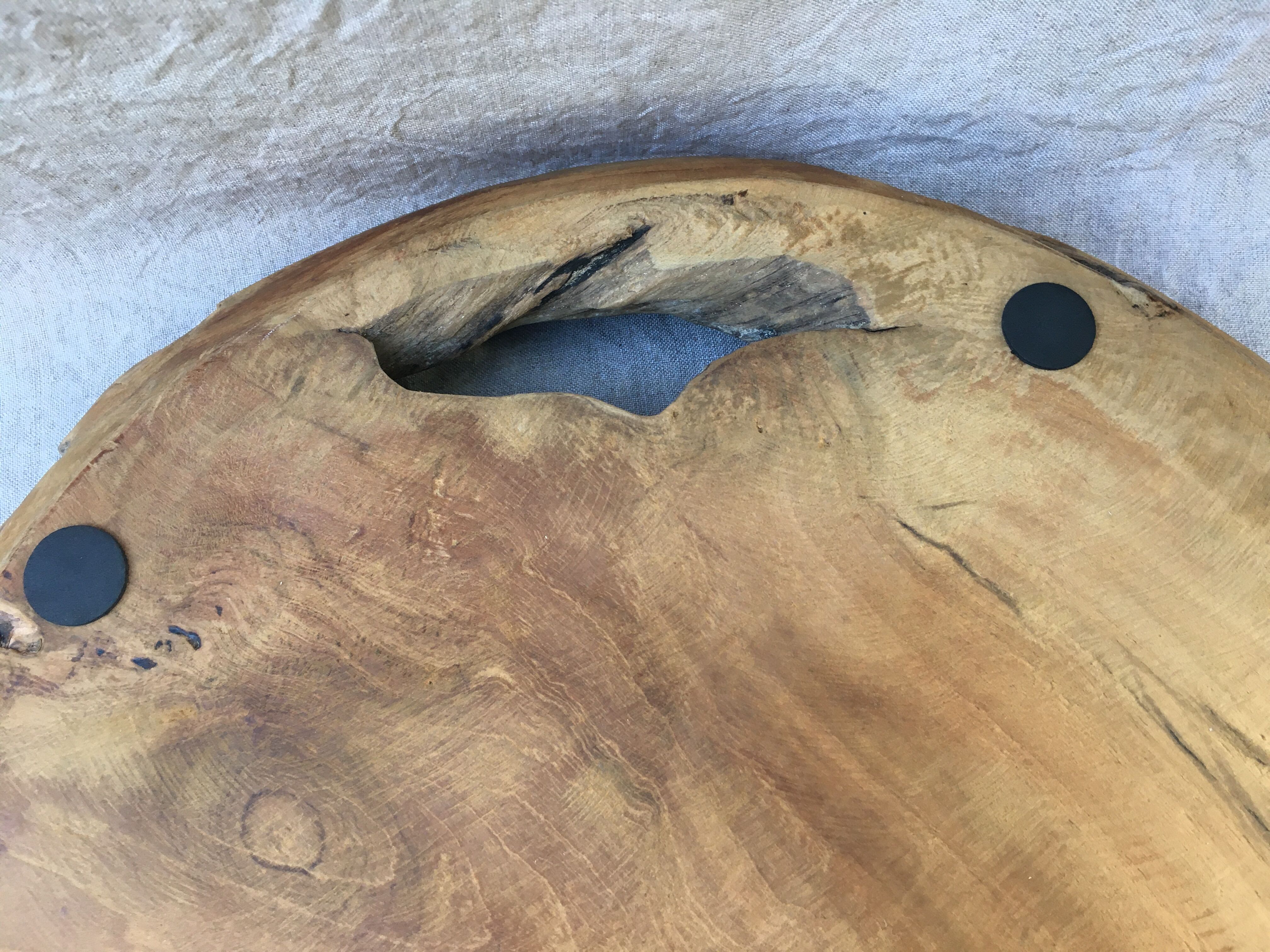 Round teak dish