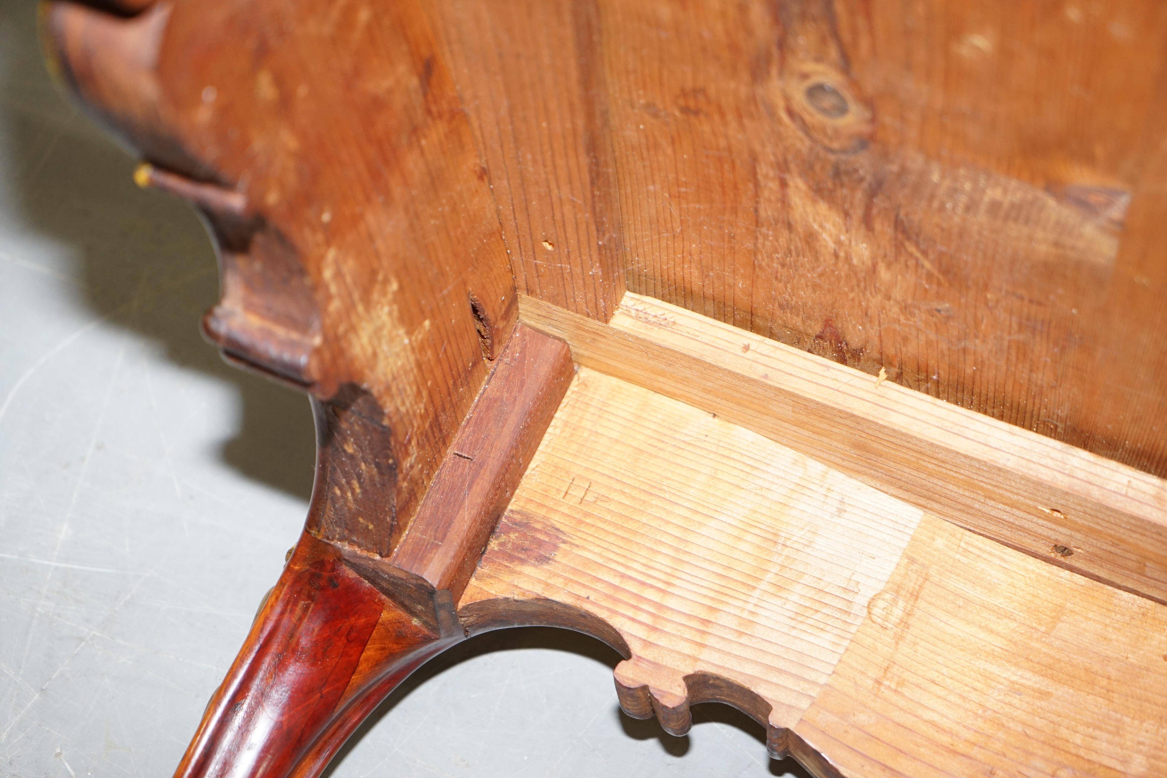 Pine desk with leather and gilding, late Victorian period around 1900.