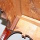 Pine desk with leather and gilding, late Victorian period around 1900.