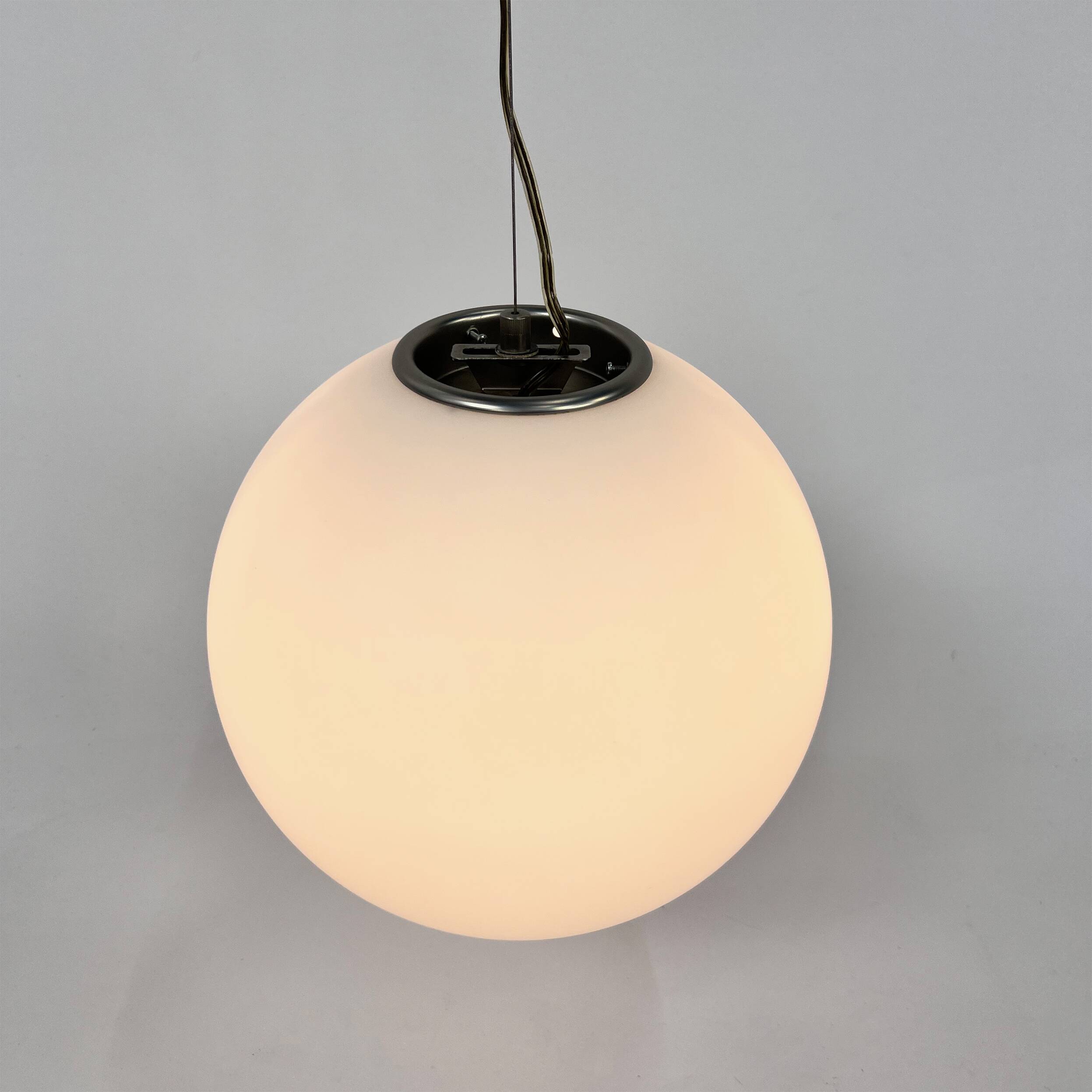 Set of 2 Mid Century Hanging Bol Lamps by Glashutte Limburg, 1970s