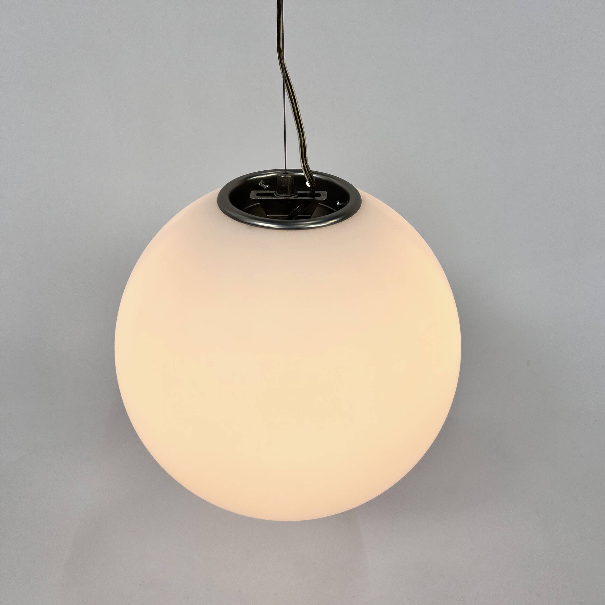 Set of 2 Mid Century Hanging Bol Lamps by Glashutte Limburg, 1970s