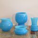 Set of Scandinavian opaline glass vases by Erik Hoglund 1960