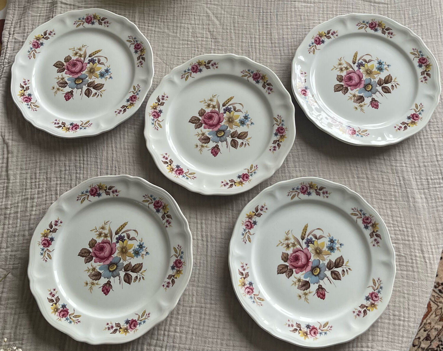 5 dessert plates Orchies Moulin des Loups