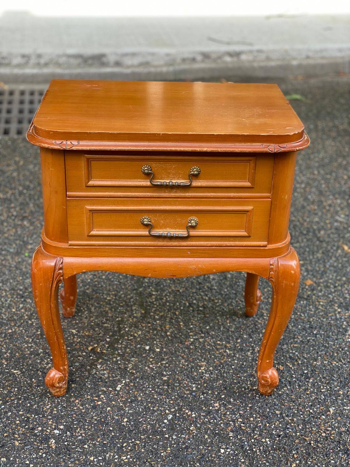 Louis XV bedside table in solid wood from the 20th century