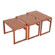 Set of 3 "#253" teak nesting tables by Kai Kristiansen / Mid-century Danish modern design / Minimalism / 1960s