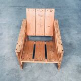 The Stijl Movement Dutch Pine Crate Chair attributed to Gerrit Rietveld, 1960s