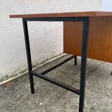 Vintage modernist desk in wood and metal