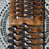 Set of 12 forks and 12 monogram spoons