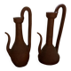 Pair of decorative terracotta jars, in the shape of a ewer.