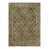 Handmade turkish decorative 1980s 300 cm x 398 cm beige wool carpet