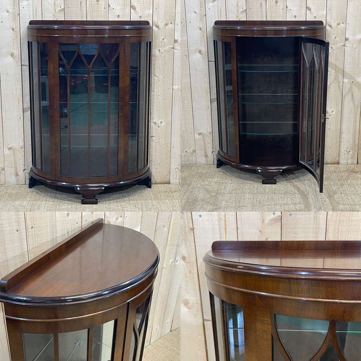 English mahogany showcase from the 1930s