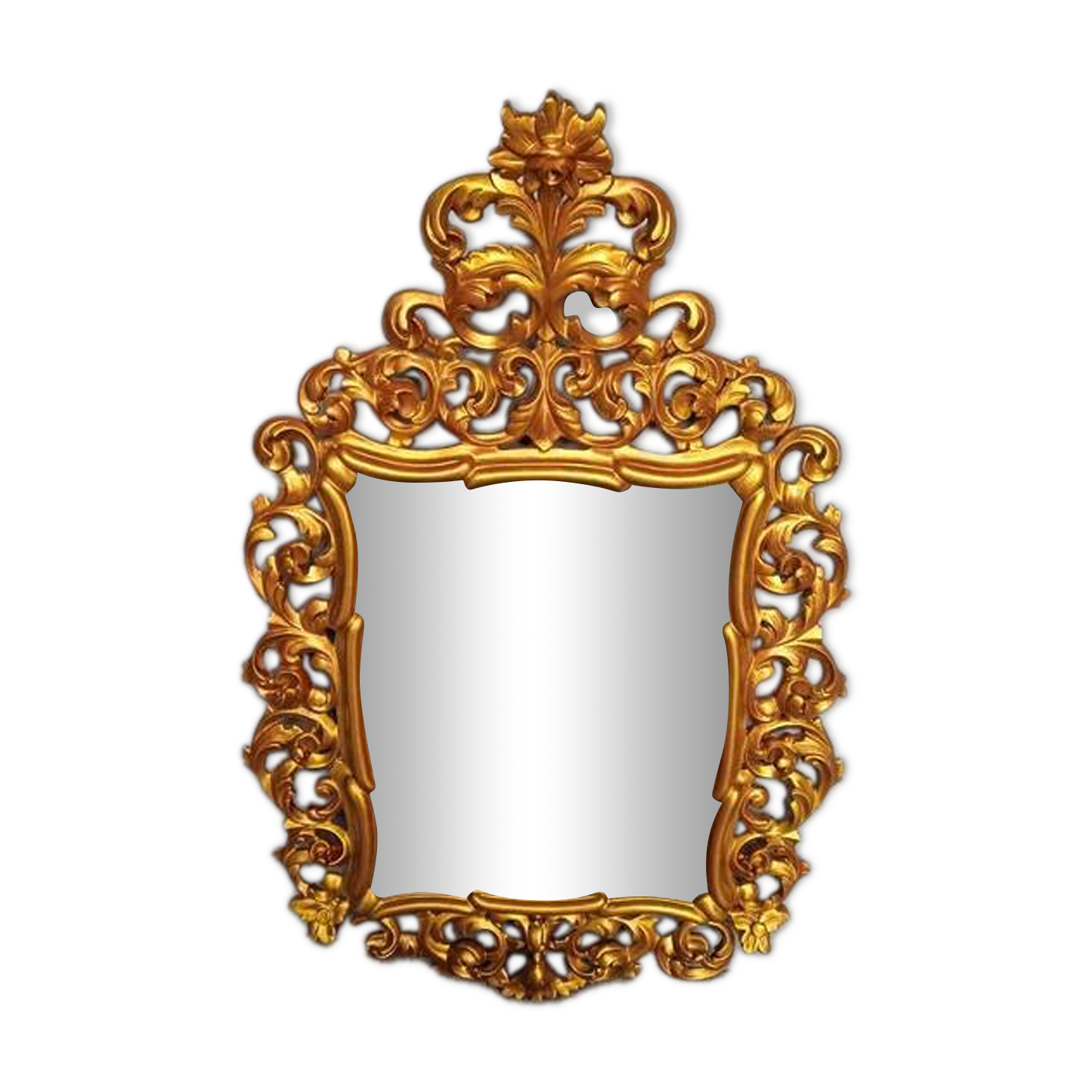 Baroque mirror Louis XV gilded wood ep XIX em - 105 cm