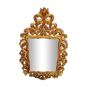 Baroque mirror Louis XV gilded wood ep XIX em - 105 cm
