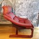 Krokken Nelo armchair in red leather