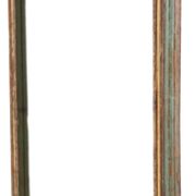 Old Burmese teak mirror with beautiful blue polychromy & original ecru 89x149cm