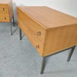 Paire de chevets scandinaves , bois et métal années 60