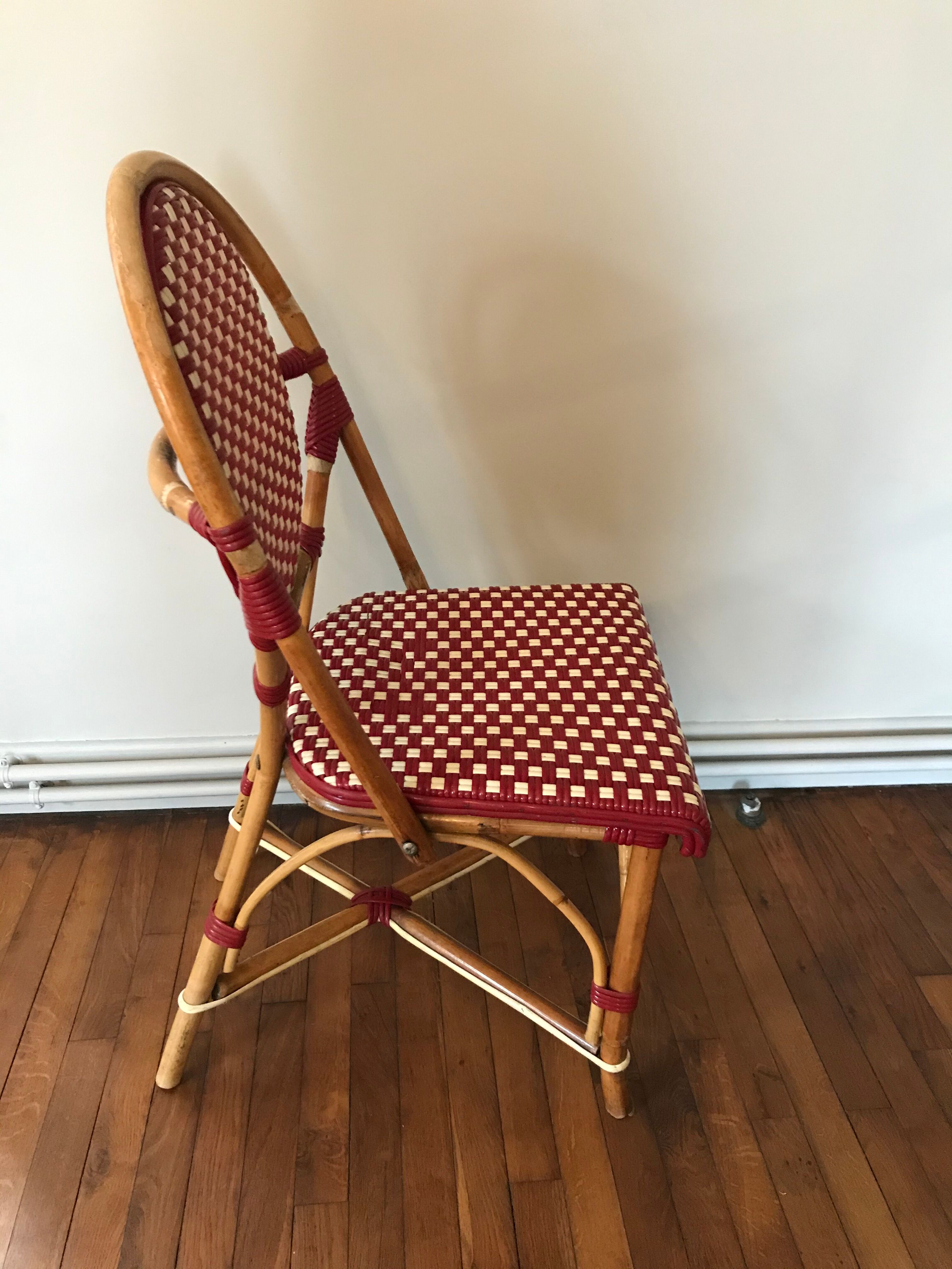 Rattan bistro chair and braiding