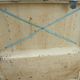 Old wooden and leather trunk, old brass nail trunk and leather strap