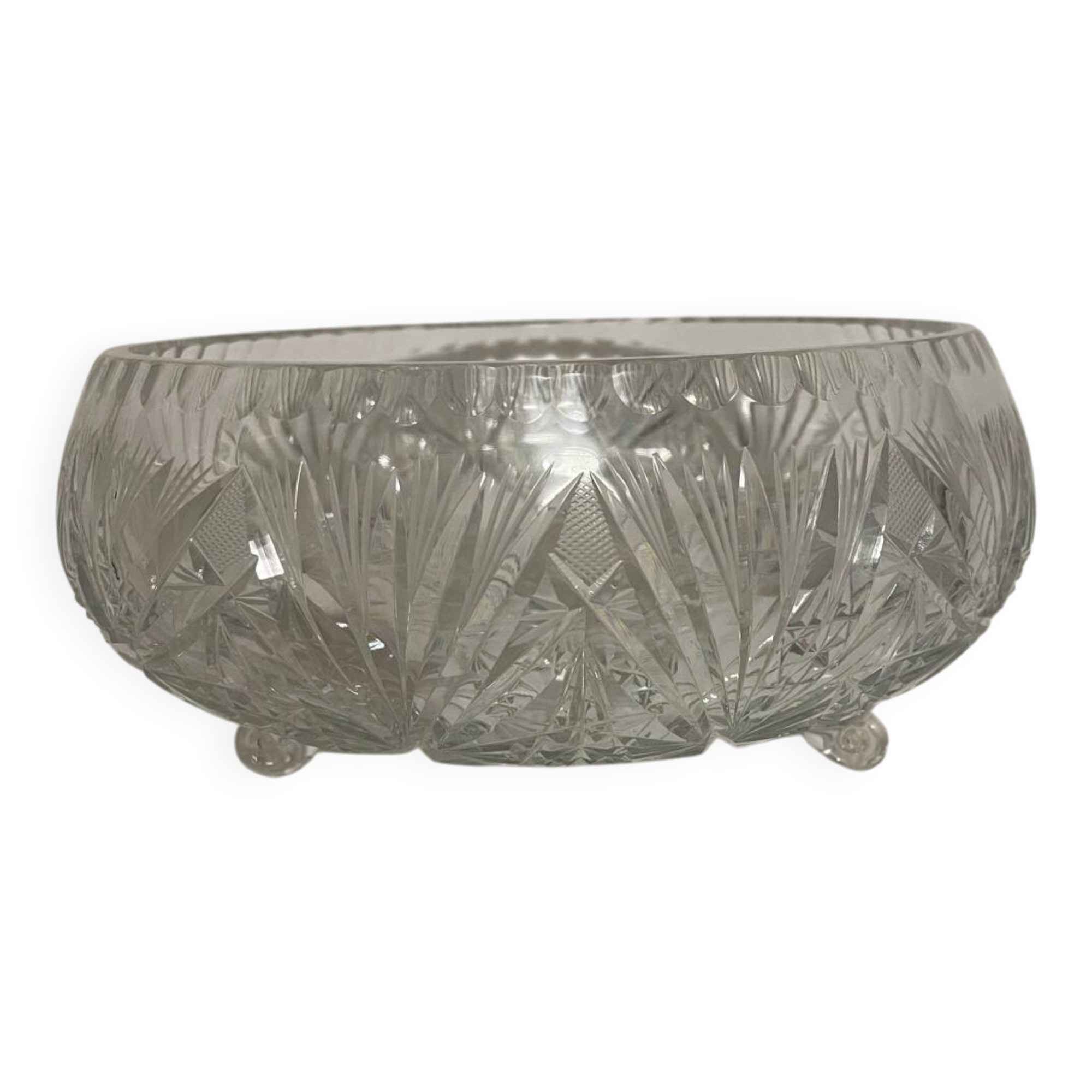Cut crystal bowl - Vintage chic style - diameter 24